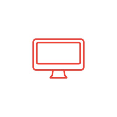 Beyaz Arkaplanda Kırmızı Simge Hattı. Kırmızı Düz Biçim Vektör İllüstrasyonu.