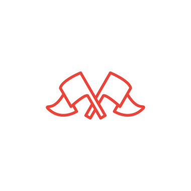 Beyaz Arkaplanda Kırmızı Simge Hattı 'nı geçti. Kırmızı Düz Biçim Vektör İllüstrasyonu.