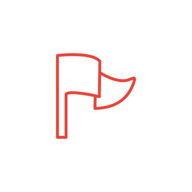 Beyaz Arkaplanda Kırmızı Simge. Kırmızı Düz Biçim Vektör İllüstrasyonu.