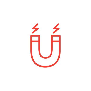 Beyaz Arkaplanda Kırmızı Simge Hattı. Kırmızı Düz Biçim Vektör İllüstrasyonu.