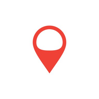 Beyaz Arkaplanda Kırmızı Simge. Kırmızı Düz Biçim Vektör İllüstrasyonu.