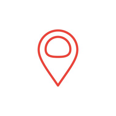 Beyaz Arkaplanda Kırmızı Simge Hattı. Kırmızı Düz Biçim Vektör İllüstrasyonu.