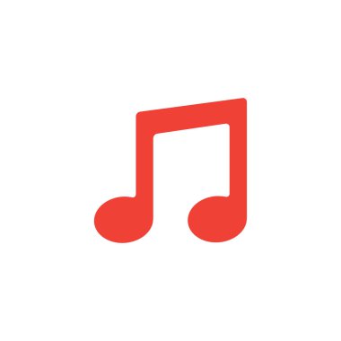 Beyaz Arkaplanda Kırmızı Simge. Kırmızı Düz Biçim Vektör İllüstrasyonu.