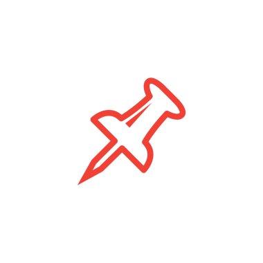 Beyaz arkaplandaki kırmızı simgeye bas. Kırmızı Düz Biçim Vektör İllüstrasyonu.