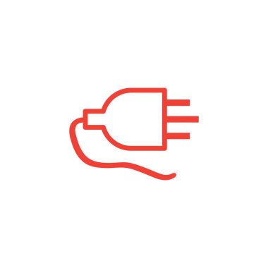 Beyaz Arkaplanda Kırmızı Simge Hattı. Kırmızı Düz Biçim Vektör İllüstrasyonu.