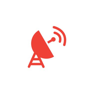 Beyaz Arkaplanda Kırmızı Tabak Simgesi. Kırmızı Düz Biçim Vektör İllüstrasyonu.