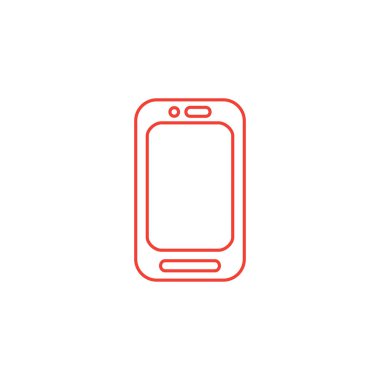 Beyaz Arkaplanda Kırmızı Simge Hattı. Kırmızı Düz Biçim Vektör İllüstrasyonu.