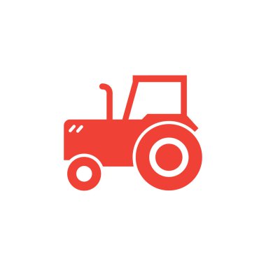 Beyaz Arkaplanda Çekici Kırmızı Simge. Kırmızı Düz Biçim Vektör İllüstrasyonu.