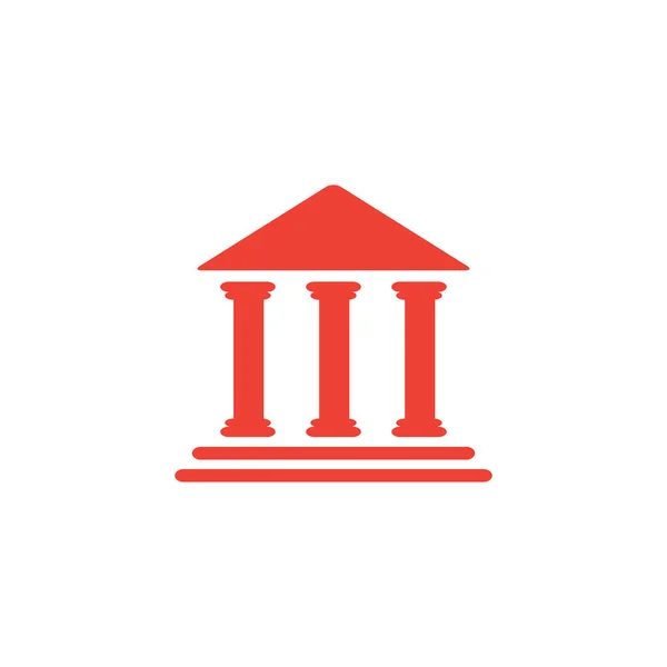 Banco Red Icon em fundo branco. Ilustração de vetor de estilo plano vermelho . — Vetor de Stock