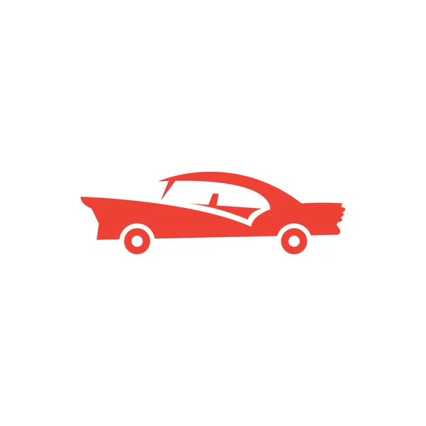 Car Red Icon On White Background. Red Flat Style Vector Illustration. — Stock Vector