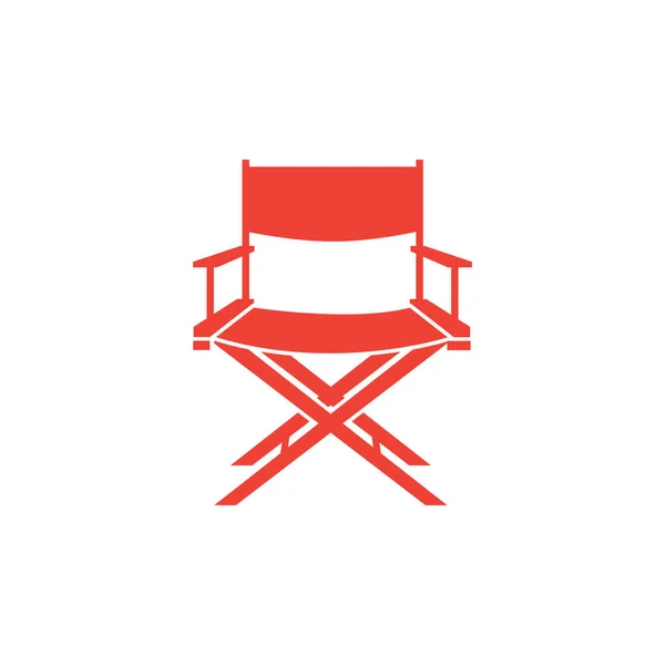 Director Chair Red Icon On White Background. Red Flat Style Vector Illustration.