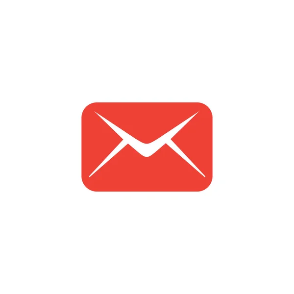 Email Red Icon em fundo branco. Ilustração de vetor de estilo plano vermelho — Vetor de Stock