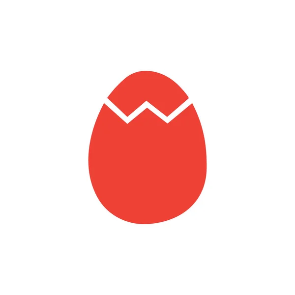 Ícone vermelho de ovo no fundo branco. Ilustração de vetor de estilo plano vermelho — Vetor de Stock