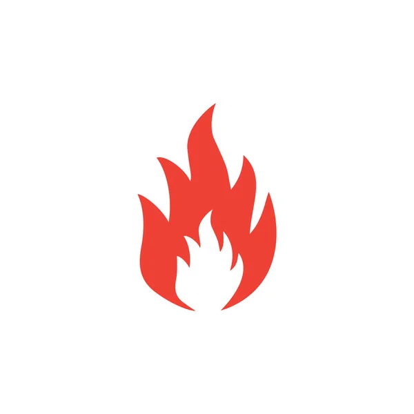 Fire Red Icon On White Background. Red Flat Style Vector Illustration. — Stock Vector