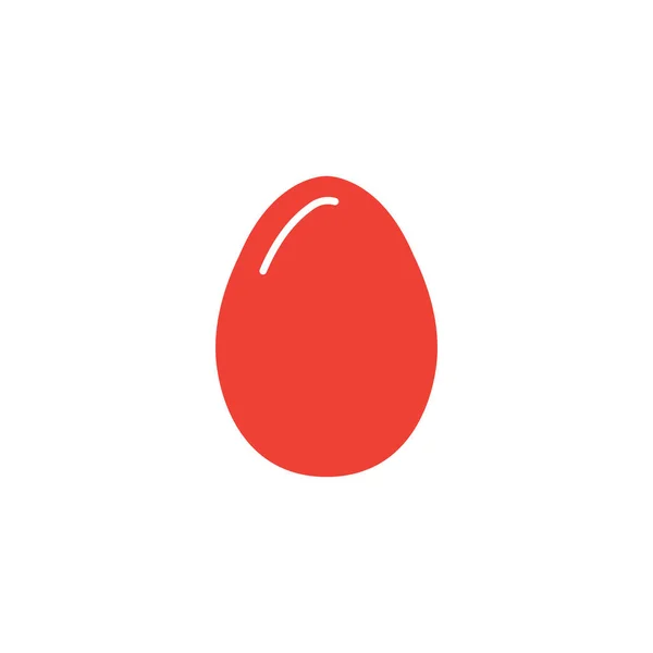 Egg Red Icon On White Background. Red Flat Style Vector Illustration — Stock Vector