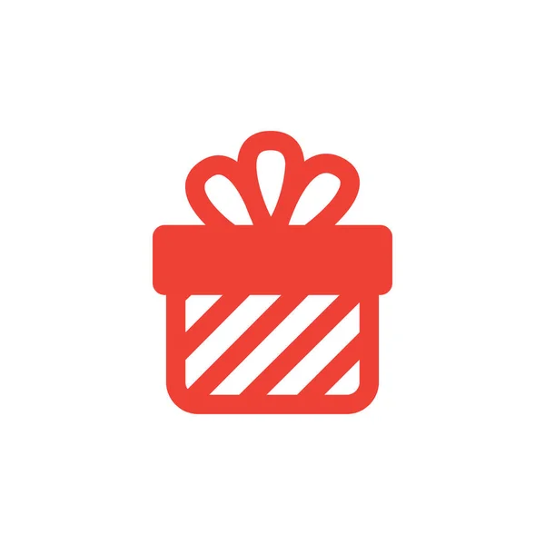 Caja de regalo icono rojo sobre fondo blanco. Ilustración de vectores de estilo plano rojo . — Archivo Imágenes Vectoriales