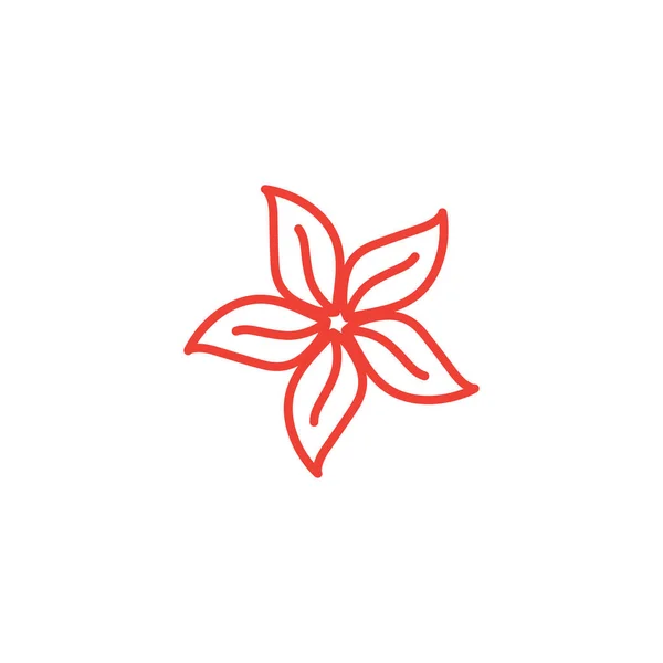 Beyaz Arkaplanda Çiçek Hattı Kırmızı Simgesi. Kırmızı Düz Biçim Vektör İllüstrasyonu. — Stok Vektör
