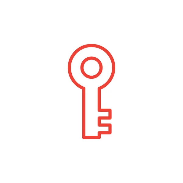 Key Line röd ikon på vit bakgrund. Röd Platt Stil Vektor Illustration. — Stock vektor