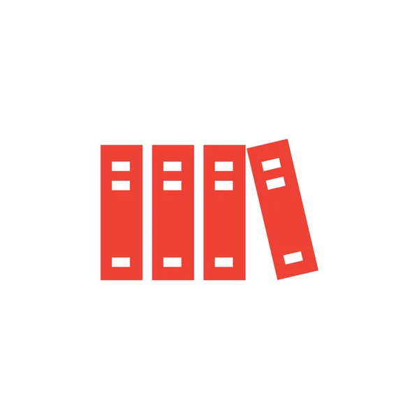 Bibliothek rotes Symbol auf weißem Hintergrund. rote flache Vektor-Illustration. — Stockvektor