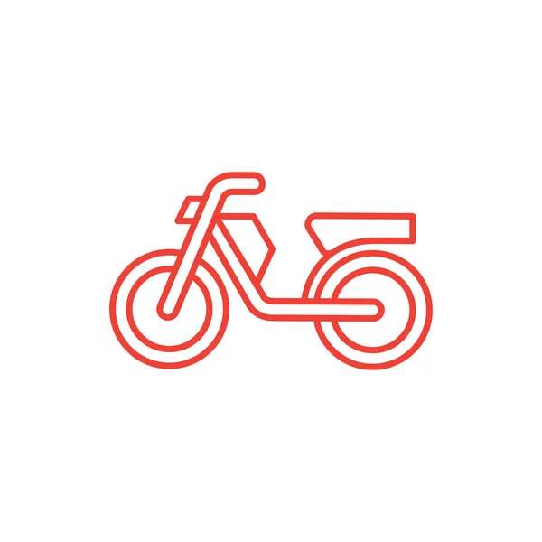 Motocicleta linha ícone vermelho no fundo branco. Ilustração de vetor de estilo plano vermelho . — Vetor de Stock