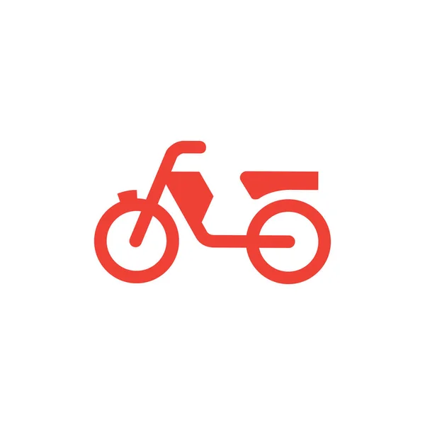 Motorrad rotes Symbol auf weißem Hintergrund. rote flache Vektor-Illustration. — Stockvektor