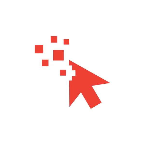 Muis Cursor Red Icon op witte achtergrond. Rode platte stijl vector illustratie. — Stockvector