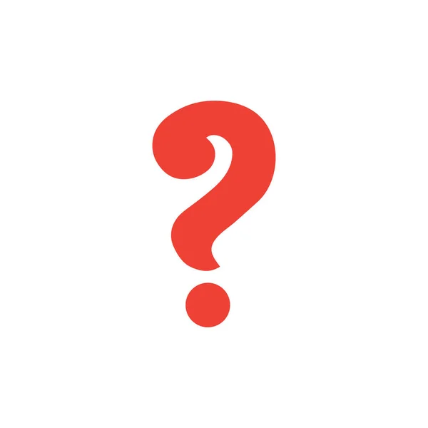 Question Red Icon On White Background. Red Flat Style Vector Illustration. — Stock Vector