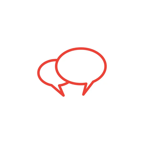 Speech Bubble Line Red Icon op witte achtergrond. Rode platte stijl vector illustratie. — Stockvector