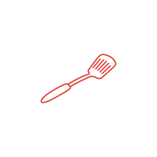 Spachtellinie rotes Symbol auf weißem Hintergrund. rote flache Vektor-Illustration. — Stockvektor