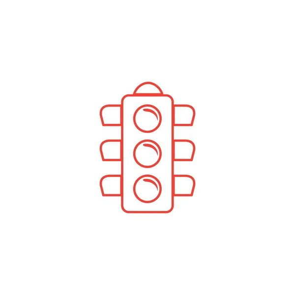 Icona della linea del semaforo su sfondo nero. Illustrazione vettoriale in stile piatto nero . — Vettoriale Stock