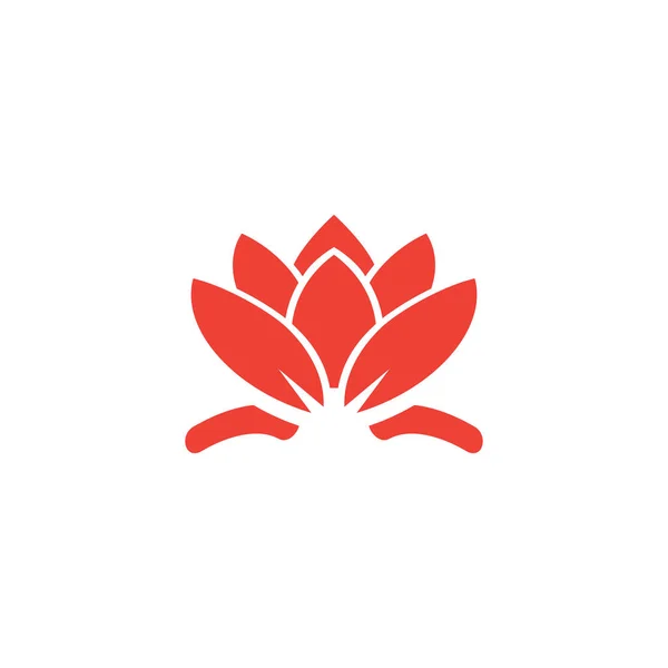 Czerwona ikona lilii wodnej na białym tle. Czerwony styl płaski wektor ilustracji — Wektor stockowy