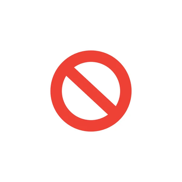 Pare de assinar ícone vermelho no fundo branco. Ilustração de vetor de estilo plano vermelho . — Vetor de Stock