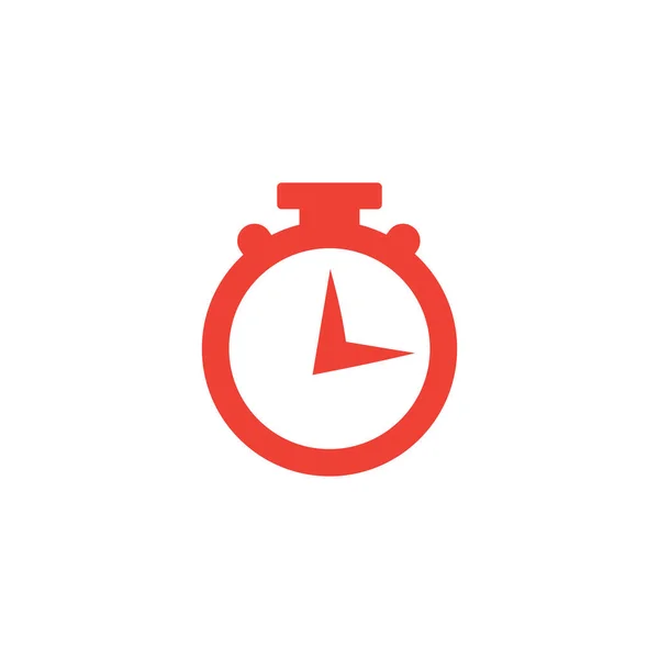 Stopwatch Red Icon em fundo branco. Ilustração de vetor de estilo plano vermelho . — Vetor de Stock