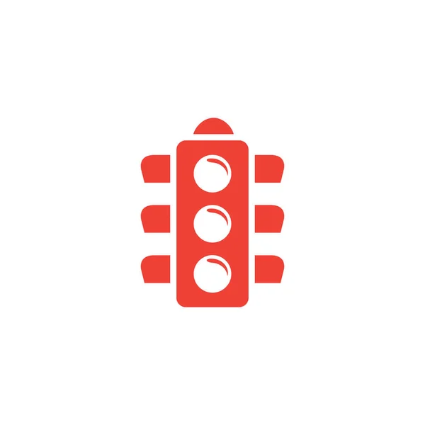 Verkeerslichtsignaal Red Icon op witte achtergrond. Rode platte stijl vector illustratie. — Stockvector