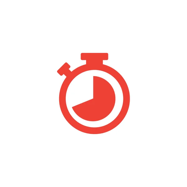 Stopwatch Red Icon On White Background. Red Flat Style Vector Illustration. — Stock Vector