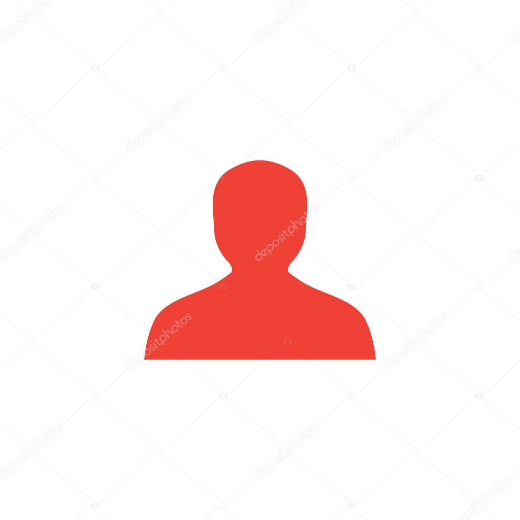 Avatar Red Icon On White Background. Red Flat Style Vector Illustration.