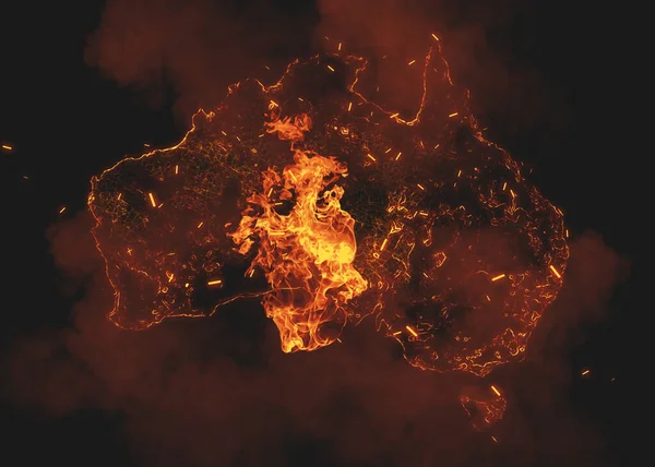 Avustralya Kırsal Bölgesi 'nde Avustralya Kıta Haritası. Avustralya Sosyal Posterini Kaydet.