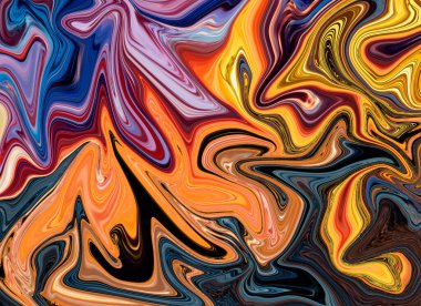 Soyut Çoklu Renkli Psikedelik Sıvılaştırılmış Arkaplan. Dijital Sanatta Sıvı Renkli Doku