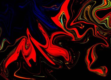 Soyut Kırmızı Psikedelik Sıvılaştırılmış Arkaplan. Dijital Sanatta Sıvı Renkli Doku