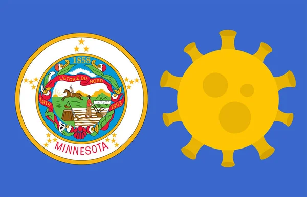Flag Minnesota State Outbreak Viruses Background Usa State Flag 미국의 — 스톡 벡터
