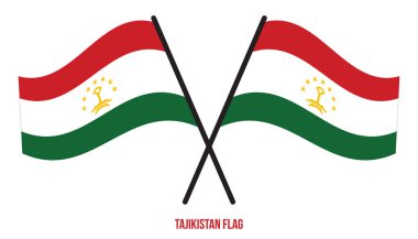 Tacikistan Bayrak Waving Vektör İllüstrasyon Beyaz Arka Plan üzerinde. Tacikistan Ulusal Bayrağı.