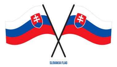 Slovakya Bayrağı Waving Vektör İllüstrasyon Beyaz Arka Plan üzerinde. Slovakya Ulusal Bayrağı.