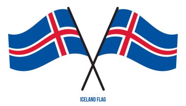 İzlanda Bayrak Waving Vektör İllüstrasyon Beyaz Arka Plan üzerinde. İzlanda Ulusal Bayrağı.