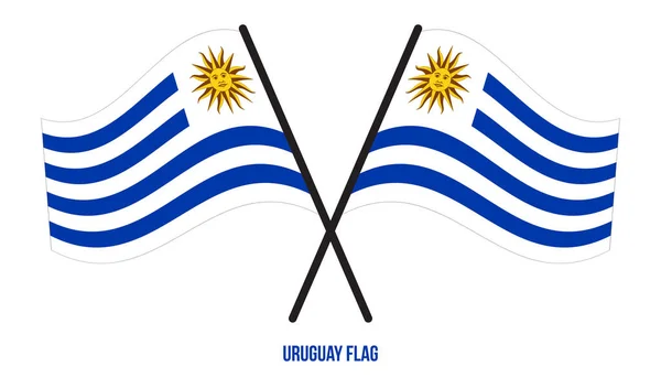 Uruguay Bandera Ondeando Vector Ilustración Sobre Fondo Blanco Bandera Nacional — Archivo Imágenes Vectoriales