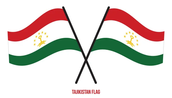 Tadschikistan Flagge Schwenkende Vektorillustration Auf Weißem Hintergrund Nationalflagge Tadschikistans — Stockvektor