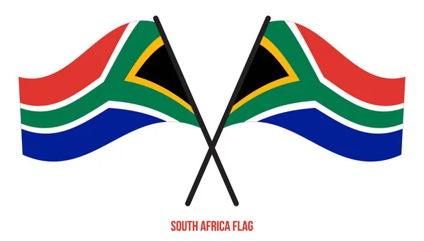 Afryka Południowa Flaga Waving Wektor Ilustracja Białym Tle Flaga Narodowa — Wektor stockowy