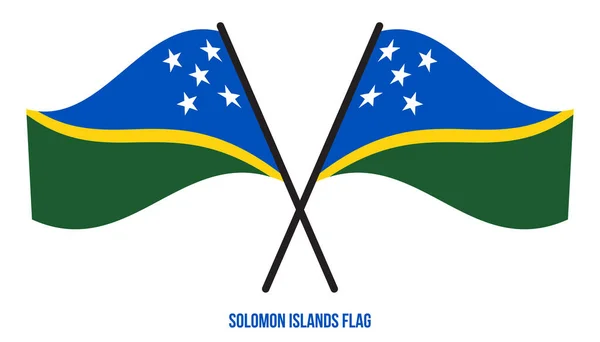 Illustration Vectorielle Drapeau Des Îles Salomon Sur Fond Blanc Drapeau — Image vectorielle