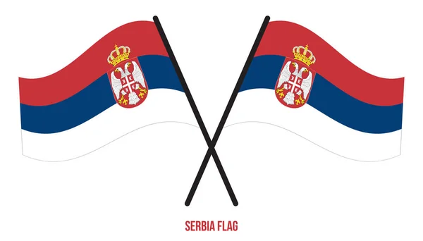 Serbia Flag Waving Vector Illustration White Background Serbia National Flag — Stock Vector