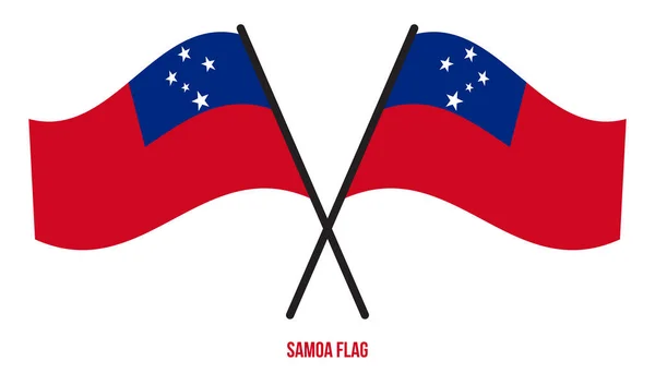 Illustration Vectorielle Drapeau Samoa Sur Fond Blanc Drapeau National Samoa — Image vectorielle