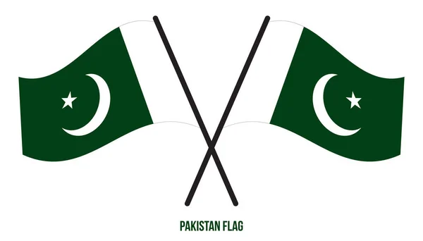 Bandera Pakistán Ondeando Vector Illustration White Background Bandera Nacional Pakistán — Vector de stock